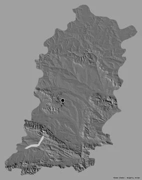 Shumen, Bulgaria. Bilevel elevation map Stock Illustration