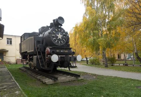 Shunting tank-engine at the Kiev Polytechnic Institute. Stock Photos