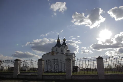 Сhurch on a background of clouds Stock Footage 49687792