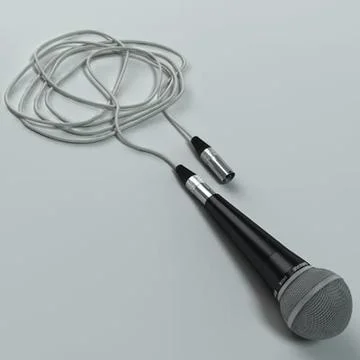 Shure microphone with plug 3D Model