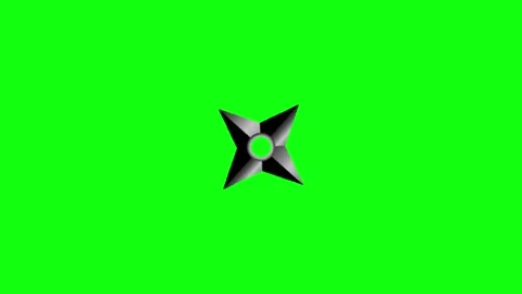 Shuriken animation on green screen background 動画素材 335524949