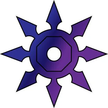 Shuriken gradient. Ninja throwing weapon Stock Illustration