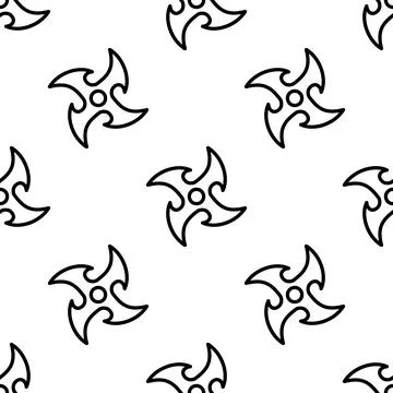 Shuriken seamless pattern vector illustration Stock Illustration