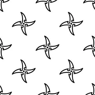 Shuriken seamless pattern vector illustration Stock Illustration