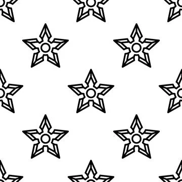 Shuriken seamless pattern vector illustration Stock Illustration
