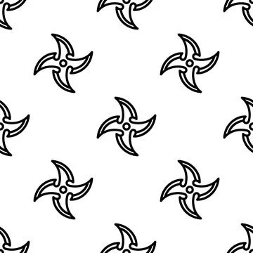 Shuriken seamless pattern vector illustration Stock Illustration
