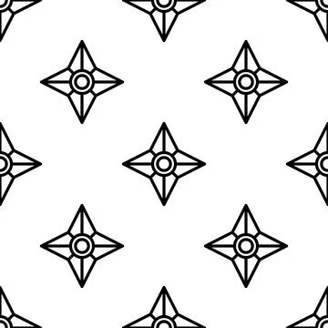 Shuriken seamless pattern vector illustration Stock Illustration