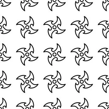 Shuriken seamless pattern vector illustration Stock Illustration