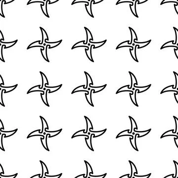 Shuriken seamless pattern vector illustration Stock Illustration