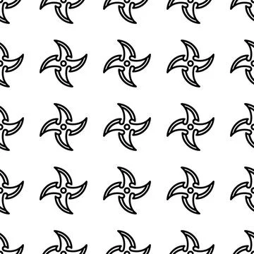 Shuriken seamless pattern vector illustration Illustrazione stock