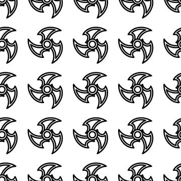 Shuriken seamless pattern vector illustration Stock Illustration