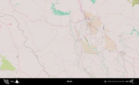 Shush, Iran. Topographic Standard Stock Illustration