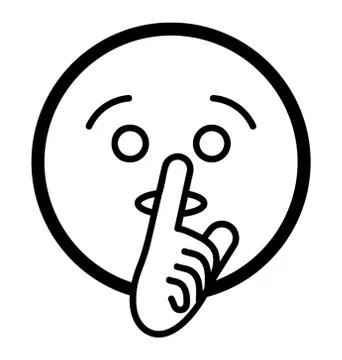 Shushing Face Emoji Stock Illustration