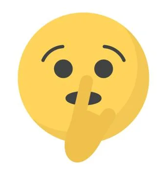 Shushing Face Emoji Stock Illustration