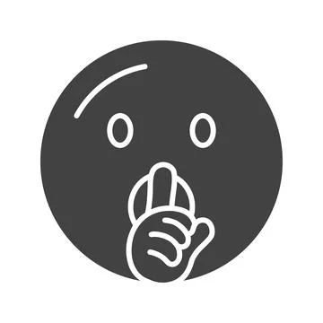 Shushing Face icon vector image. Illustrazione stock