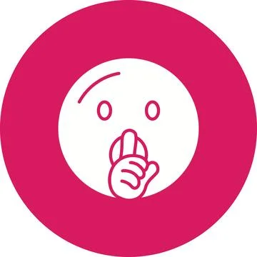 Shushing Face icon vector image. Stock Illustration
