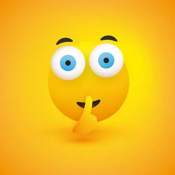Shushing Serious Face with Big Open Eyes Gesturing - Asking for Be Quiet, L.. Stock Illustration