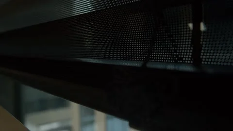 Shut blinds shutters on a window go up and then drop down - revealing sky Stock-Footage 152205374