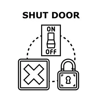 Shut door access control concept illustration Stockillustratie