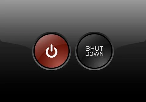 Shut Down Button Stock Illustration