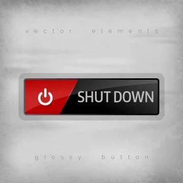 Shut Down Button Stock Illustration