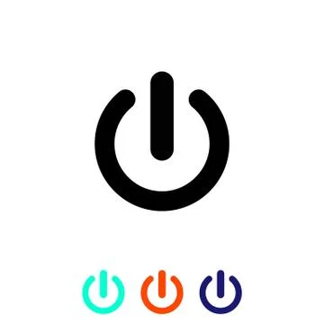 Shut down button or power on off vector. Simple, flat design for web or mobil Illustrazione stock