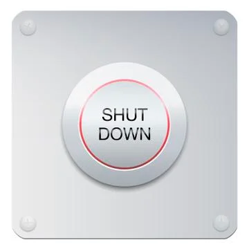 Shut Down Button Turn Off Closure Cutoff Stop Stock Illustration