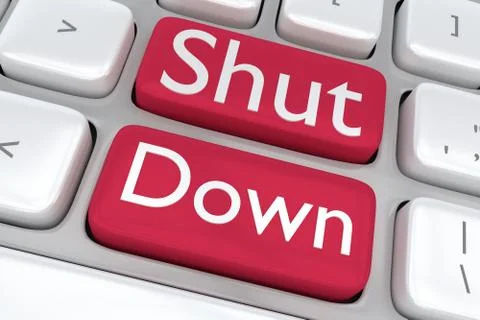 Shut Down concept Stock Illustration