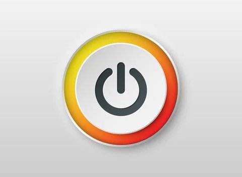 Shut down icon in flat style. Energy symbol vector illustration on isolated.. Stock Illustration