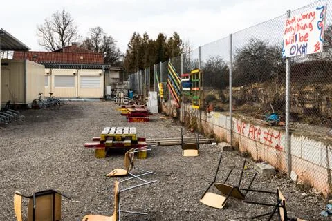 Shut down refugees camp Stock Photos