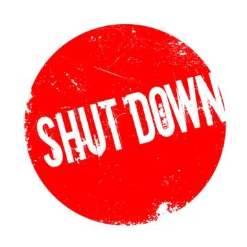 Shut Down rubber stamp Stock Illustration