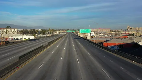 Shut down of the Santa Monica Freeway, causing traffic problems in LA - Stock Footage 256071999