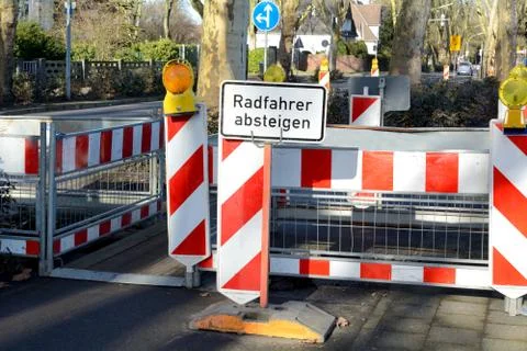 Shut-off with a pedestrian pathway Stock Photos