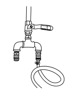 The shut off valve with hose Stock Illustration