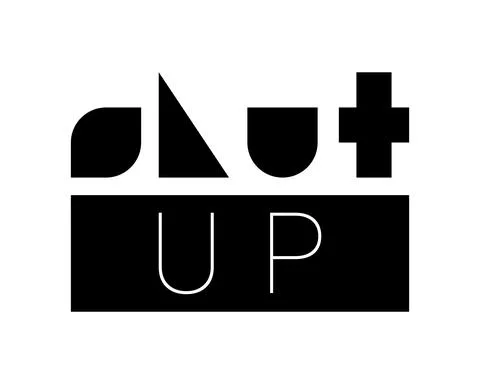 Shut up. Vector composition in minimalistic font style Stock Illustration