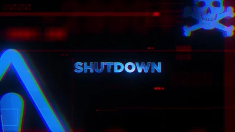 Shutdown Message Animation System Failure Notification Stock Footage 343337693