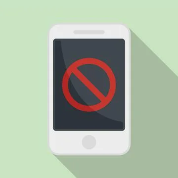 Shutdown phone icon flat vector. Mobile switch off Illustrazione stock