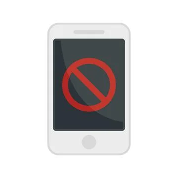 Shutdown phone icon flat vector. Mobile switch off Illustrazione stock