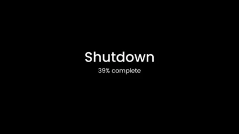 Shutdown screen on windows animation isolated on black background Stock Footage 332127035
