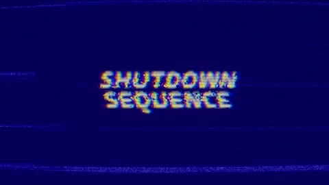 SHUTDOWN SEQUENCE Retro Text Intro Effects Stock Footage 328199266