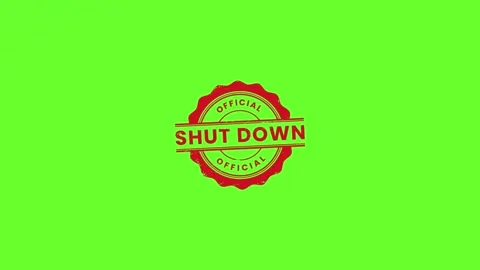 Shutdown Stamp Animation Effect on Green Screen Background Stock Footage 318217244