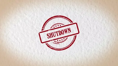 SHUTDOWN stamp style word Stock Footage 319504019