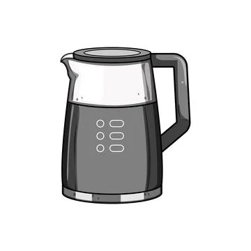 Shutoff kettle electric cartoon vector illustration Stock Illustration
