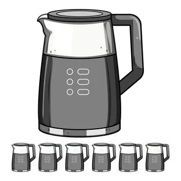 Shutoff kettle electric cartoon vector graphic Stock Illustration