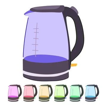 Shutoff kettle electric vector cartoon graphic Stock Illustration