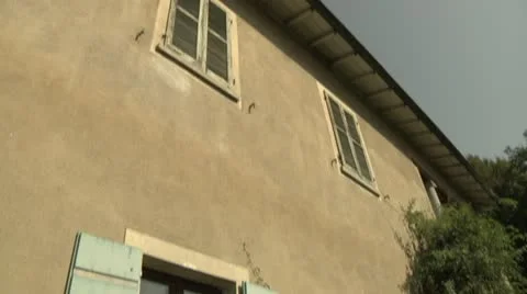Shutter and Windows of Old House in Carona, Switzerland Stock Footage 11881084