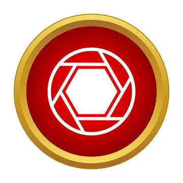 Shutter aperture icon button for photography and camera Stock Illustration