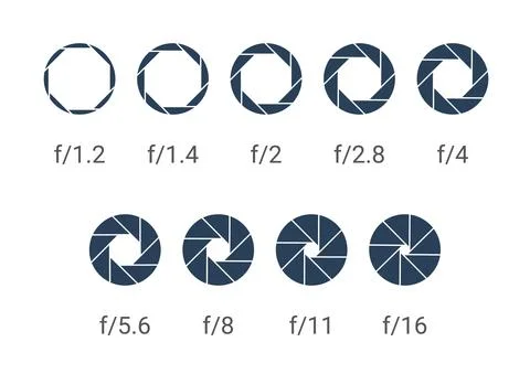 Shutter camera aperture lens icon. Vector shutter aperture logo photography Illustrazione stock