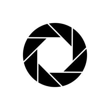 Shutter camera aperture lens icon. Vector shutter aperture logo photography Stock Illustration