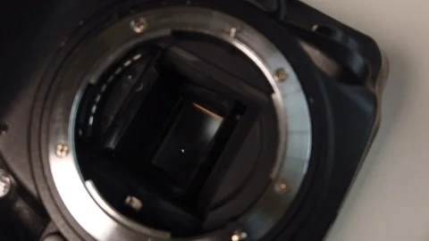 Shutter camera, Camera mirror, shutter and sensor Vídeos de archivo 105602643